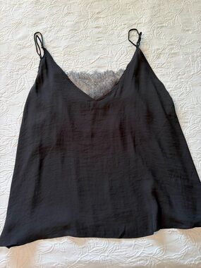 Ultimately free people Black Lace-Trim Slip Cami medium